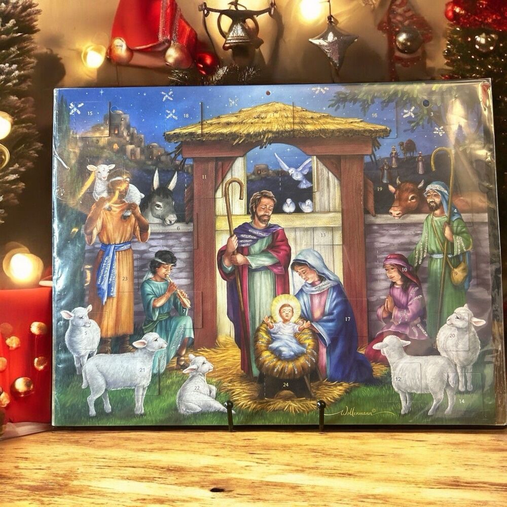 Advent Calendar 11 x 14 Nativity Scenes New Sealed Vermont Christmas Wollermann